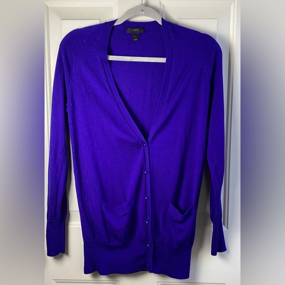 J. Crew Sweaters - J Crew Merino Wool Cardigan- Purple Size Medium soft